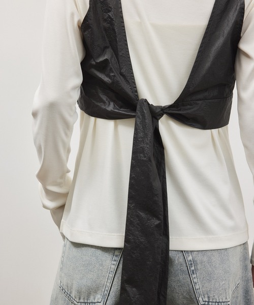 ADAM ET ROPE'（アダムエロペ）の「リボンタンクコンビロンT（Tシャツ/カットソー・レディース・ホワイト系その他/ブラウン系その他・FREE）」の18枚目の写真