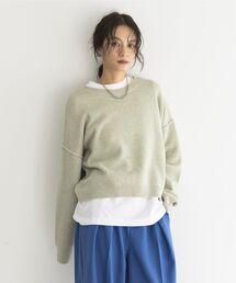 ミックスヤーンショートニットプルオーバー