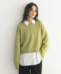 ミックスヤーンショートニットプルオーバー