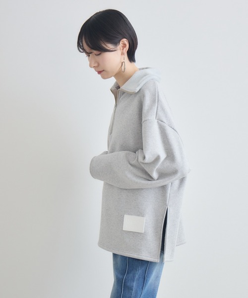 Paradise Picnic(パラダイスピクニック)の「Dignite Collier ボンバーハーフジッププルオーバー(スウェット・レディース・ライトグレー/チャコールグレー・FREE)」の18枚目の写真