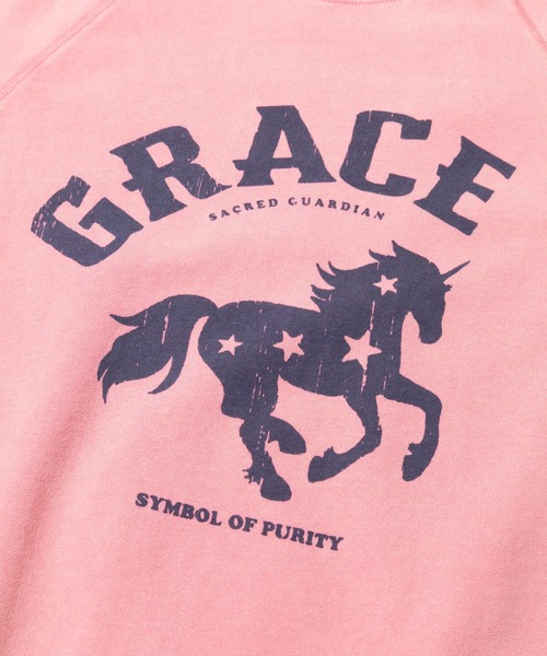 CUBE SUGAR(キューブシュガー)の「CUBE SUGAR/キューブシュガー 裏毛パウダー加工 ラグランPO(スウェット・レディース・ピンク/イエロー・FREE)」の4枚目の写真