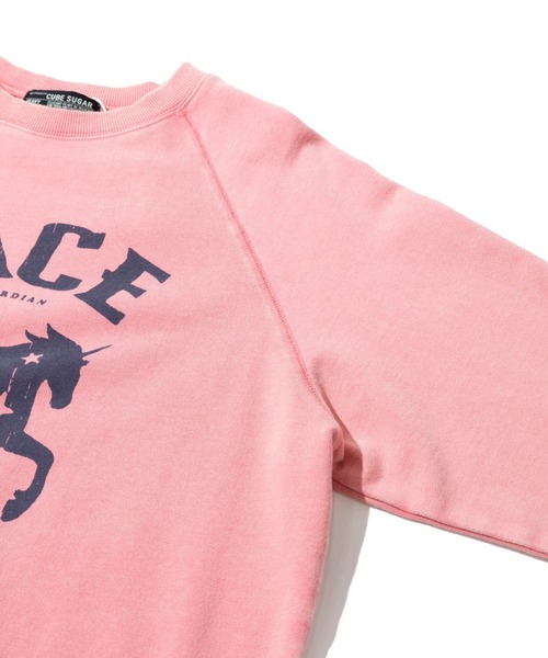 CUBE SUGAR(キューブシュガー)の「CUBE SUGAR/キューブシュガー 裏毛パウダー加工 ラグランPO(スウェット・レディース・ピンク/イエロー・FREE)」の5枚目の写真