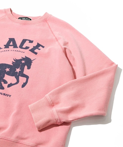 CUBE SUGAR(キューブシュガー)の「CUBE SUGAR/キューブシュガー 裏毛パウダー加工 ラグランPO(スウェット・レディース・ピンク/イエロー・FREE)」の6枚目の写真