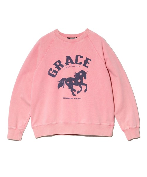 CUBE SUGAR(キューブシュガー)の「CUBE SUGAR/キューブシュガー 裏毛パウダー加工 ラグランPO(スウェット・レディース・ピンク/イエロー・FREE)」の9枚目の写真