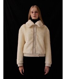 LESEIZEME（レセイジエメ）の「レザーラインファージャケット - アイボリー（ムートンコート）」