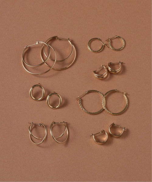 Lilas（リラ）の「20mm2ラインカーブフープピアス K10（両耳）（ピアス（両耳用）・レディース・ゴールド・FREE）」の9枚目の写真