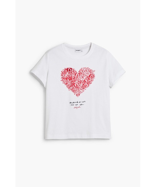 Desigual(デシグアル)の「ロゴハートグラフィックTシャツ 白(Tシャツ/カットソー・レディース・ホワイト・XS/S/M/L/XL)」の4枚目の写真