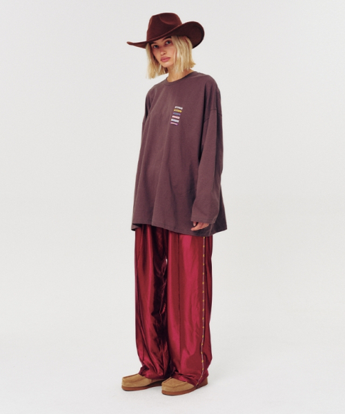 MOODBETTER（ムード ベター）の「HANDSTITCH LINE TRACK PANTS WINE（スウェットパンツ・レディース・その他・FREE）」の5枚目の写真