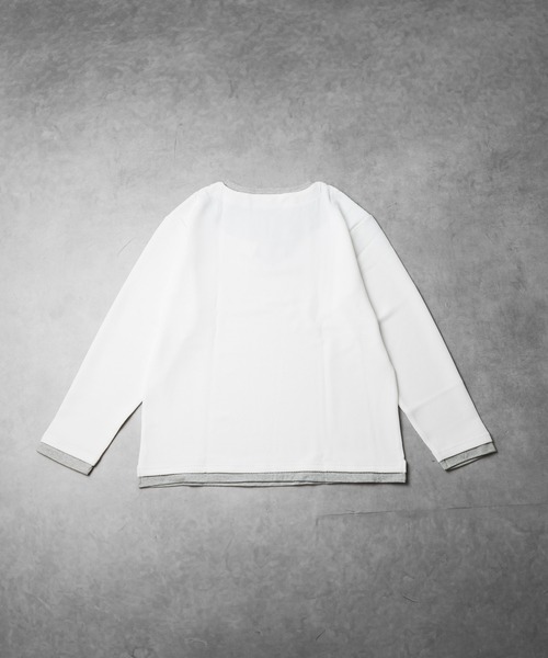 B.I.D.(ビーアイディー)の「《ハニカムストレッチ レイヤード風キーネックTシャツ》(Tシャツ/カットソー・レディース・グレー/ホワイト/ブラック・MEDIUM/LARGE)」の12枚目の写真