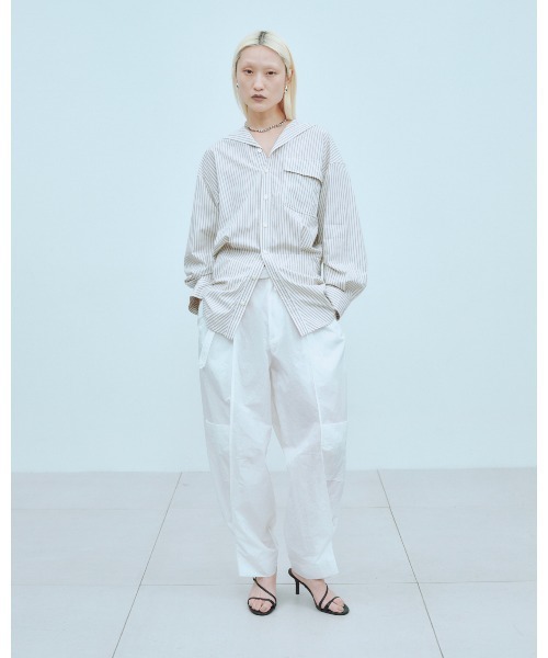 THINGS THAT MATTER(シングス ザット マター)の「WORK TAFFETA PANTS / ワーク タフタ パンツ(その他パンツ・レディース・ブラウン/ホワイト/ブラック・FREE)」の22枚目の写真