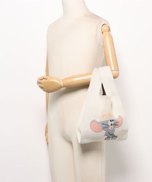 Tom＆Jerry（トムアンドジェリー）の「【公式】TOM and JERRY　チアフルニットマルシェバッグ（ハンドバッグ・レディース・ホワイト/ピンク/イエロー・FREE）」の13枚目の写真