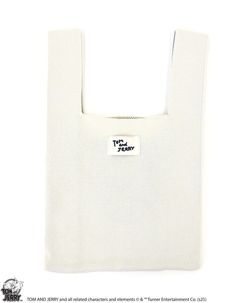 Tom＆Jerry（トムアンドジェリー）の「【公式】TOM and JERRY　チアフルニットマルシェバッグ（ハンドバッグ・レディース・ホワイト/ピンク/イエロー・FREE）」の7枚目の写真