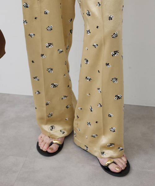 flower刺繍サテンイージーパンツ（その他パンツ）｜SLOBE IENA