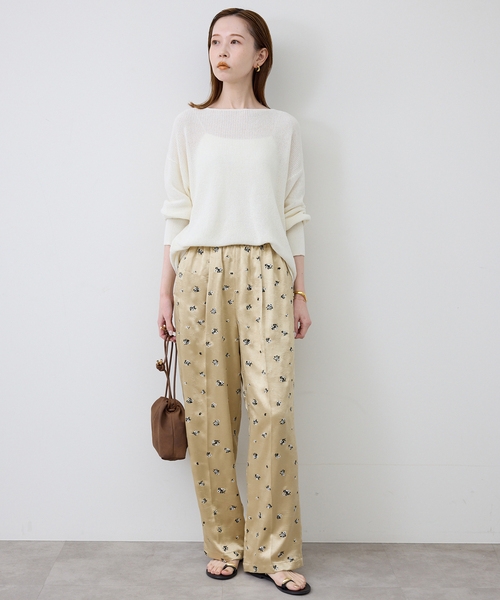 SLOBE IENA（スローブイエナ）の「flower刺繍サテンイージーパンツ（その他パンツ・レディース・ネイビー/イエロー・FREE）」の13枚目の写真