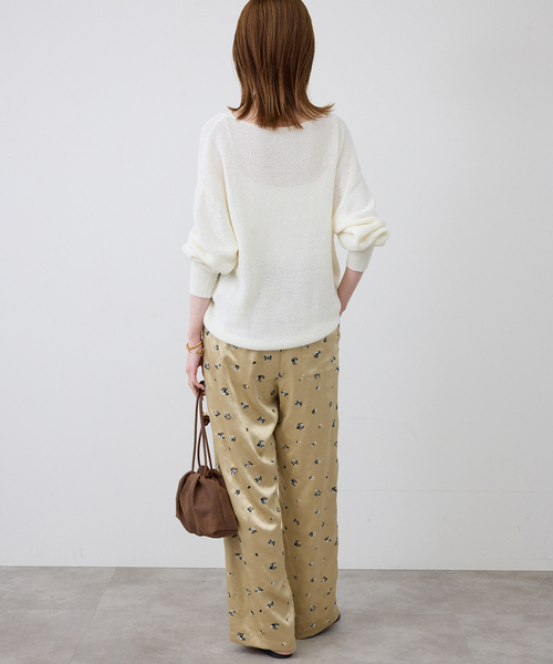 SLOBE IENA（スローブイエナ）の「flower刺繍サテンイージーパンツ（その他パンツ・レディース・ネイビー/イエロー・FREE）」の16枚目の写真