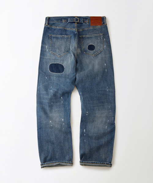 OUTSTANDING(アウトスタンディング)の「30S CINCH BACK SELVEDGE WIDE PANTS_REPAIR BLUE(デニムパンツ・メンズ・その他・SMALL/MEDIUM/LARGE)」の2枚目の写真
