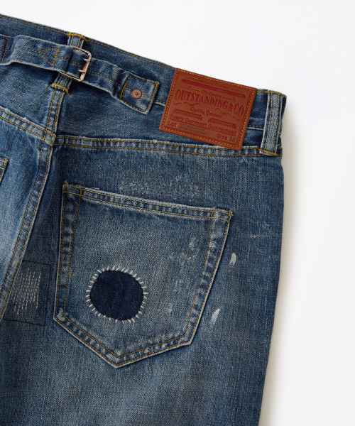 OUTSTANDING(アウトスタンディング)の「30S CINCH BACK SELVEDGE WIDE PANTS_REPAIR BLUE(デニムパンツ・メンズ・その他・SMALL/MEDIUM/LARGE)」の6枚目の写真