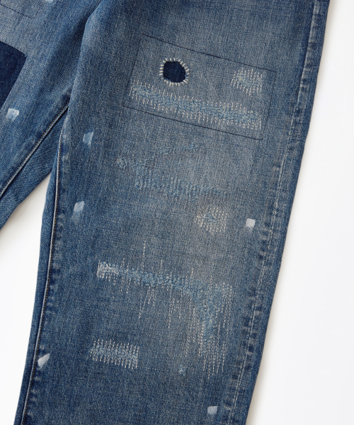 OUTSTANDING(アウトスタンディング)の「30S CINCH BACK SELVEDGE WIDE PANTS_REPAIR BLUE(デニムパンツ・メンズ・その他・SMALL/MEDIUM/LARGE)」の10枚目の写真