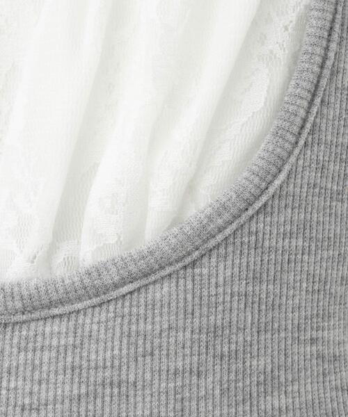 INGNI（イング）の「レースレイヤード風リボン付きリブトップス（Tシャツ/カットソー・レディース・グレー×ホワイト/レッド系3/ブラック×ホワイト/ブラック系その他4/ホワイト系その他・M）」の19枚目の写真