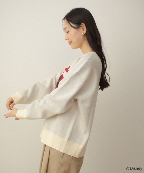 Disney(ディズニー)の「ミッキー&フレンズ/ジャガードニットプルオーバー(ニット/セーター・レディース・アイボリー/杢グレー・FREE)」の9枚目の写真