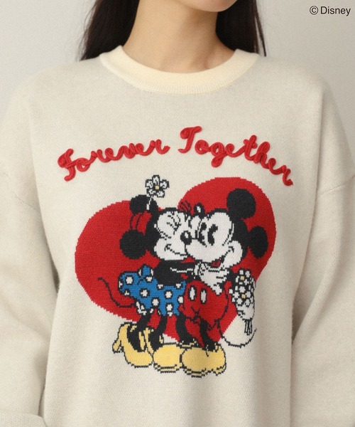 Disney(ディズニー)の「ミッキー&フレンズ/ジャガードニットプルオーバー(ニット/セーター・レディース・アイボリー/杢グレー・FREE)」の12枚目の写真