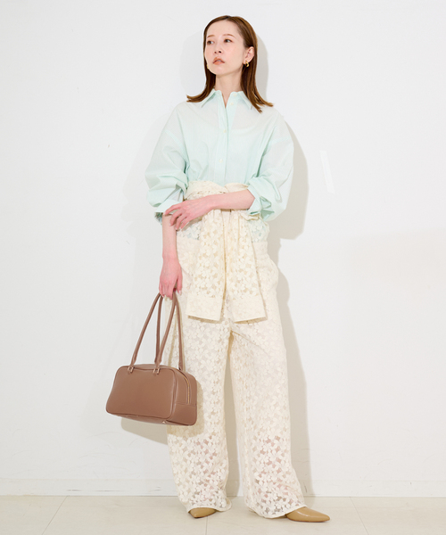 SLOBE IENA（スローブイエナ）の「《追加》SLOBE ロングハンドルボストン（ボストンバッグ・レディース・キャメル/ブラック・FREE）」の5枚目の写真