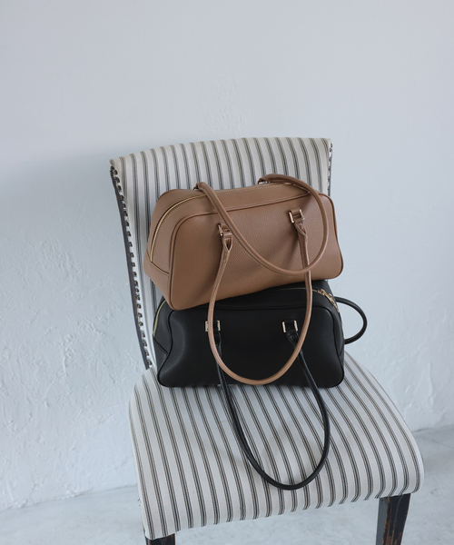 SLOBE IENA（スローブイエナ）の「《追加》SLOBE ロングハンドルボストン（ボストンバッグ・レディース・キャメル/ブラック・FREE）」の12枚目の写真