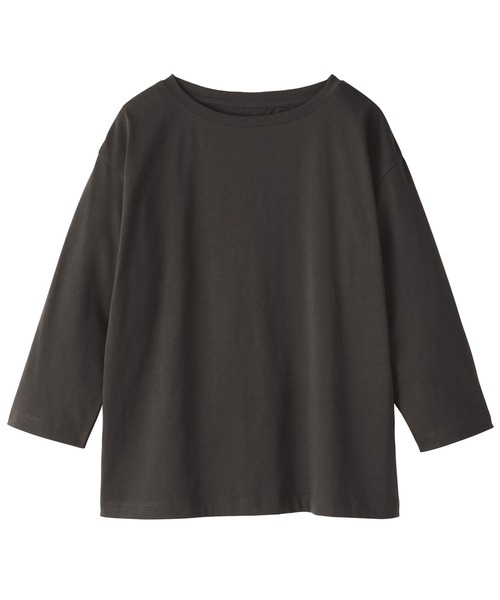 無印良品（ムジルシリョウヒン）の「婦人　天竺編みボートネック七分袖Ｔシャツ（Tシャツ/カットソー・レディース・ブラック/スモークピンク/オレンジ/ダークグレー/ライトパープル/ホワイト/ライトグレー・S/M/L/XL）」の19枚目の写真