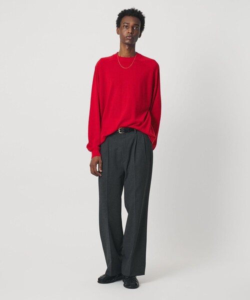 BEAUTY&YOUTH UNITED ARROWS（ビューティーアンドユースユナイテッドアローズ）の「＜OWNESS＞18ゲージ カシミヤ クロップド クルーネック ニット（ニット/セーター・メンズ・レッド/ダークブラウン・S/M/L）」の5枚目の写真