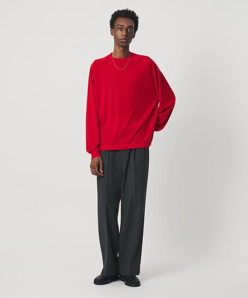 BEAUTY&YOUTH UNITED ARROWS（ビューティーアンドユースユナイテッドアローズ）の「＜OWNESS＞18ゲージ カシミヤ クロップド クルーネック ニット（ニット/セーター・メンズ・レッド/ダークブラウン・S/M/L）」の7枚目の写真