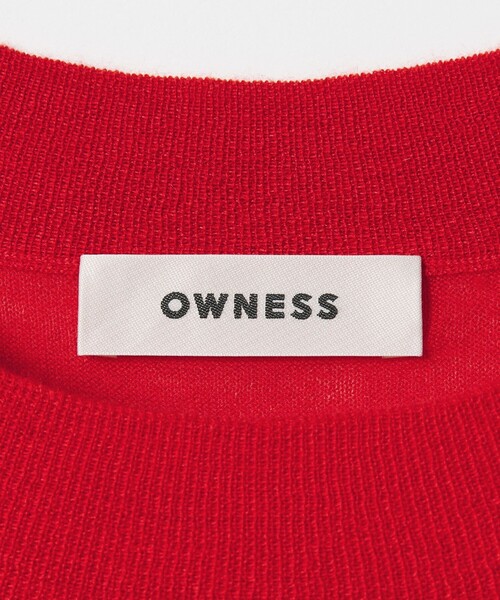 OWNESS＞18ゲージ カシミヤ クロップド クルーネック ニット（ニット