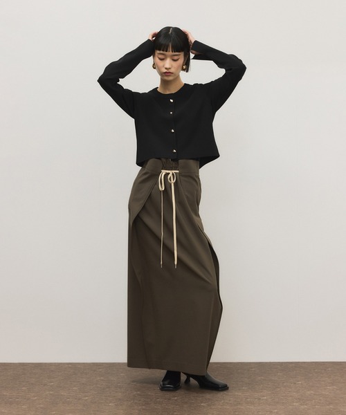 ADAM ET ROPE'（アダムエロペ）の「ドロストリーンスカート（スカート・レディース・ブラック/ブラウン・38/36）」の4枚目の写真