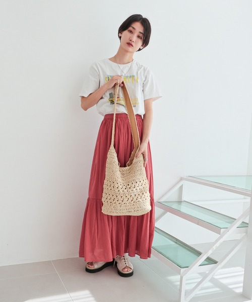 T・S・L(ティーエスエル)の「ペーパーショルダーバッグ(かごバッグ・レディース・ベージュ/ブルー/ナチュラル・FREE)」の14枚目の写真
