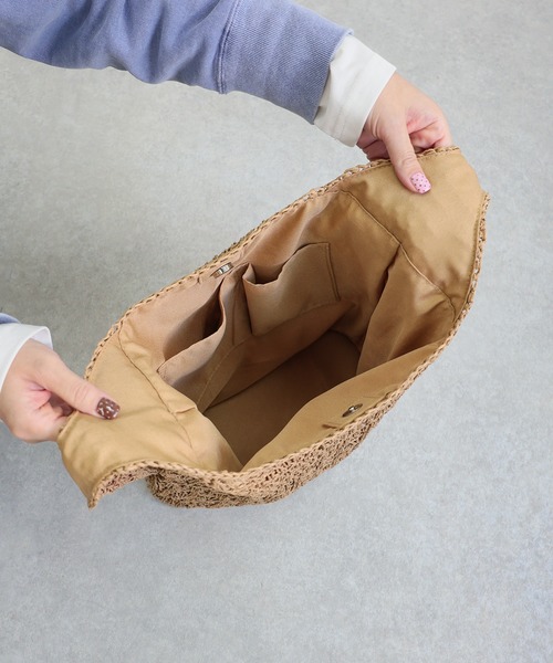 T・S・L（ティーエスエル）の「ペーパーショルダーバッグ（かごバッグ・レディース・ベージュ/ブルー/ナチュラル・FREE）」の6枚目の写真