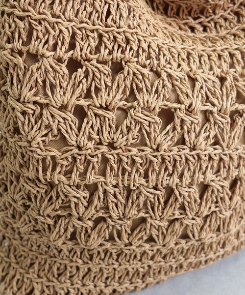 T・S・L（ティーエスエル）の「ペーパーショルダーバッグ（かごバッグ・レディース・ベージュ/ブルー/ナチュラル・FREE）」の4枚目の写真