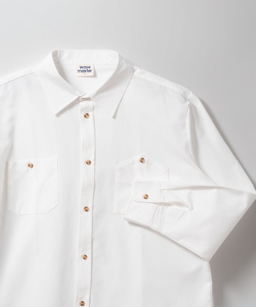 BAYBLO（ベイブロ）の「(SA) ストライプ 無地 長袖 シャツ（シャツ/ブラウス・メンズ・グレー/ブルー/グリーン/ホワイト・M/L/LL）」の2枚目の写真