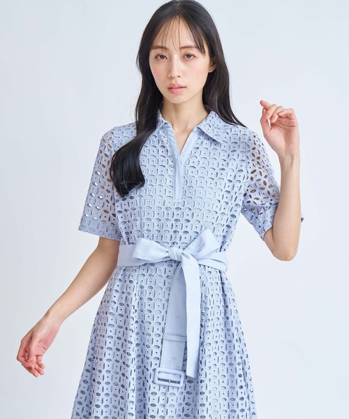 NOELA（ノエラ）の「【追加生産】コットンレースシャツワンピース（ワンピース・レディース・オフホワイト/サックスブルー/ネイビー・S/M）」の14枚目の写真