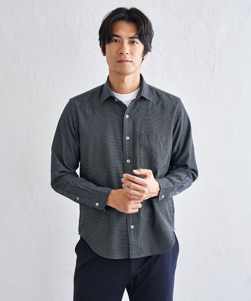 IKKA LOUNGE(イッカラウンジ)の「デニムライクスイスカラーシャツ(シャツ/ブラウス・メンズ・ダークネイビー/ホワイト/ネイビー/ブラック・XL/L/M/S)」の18枚目の写真