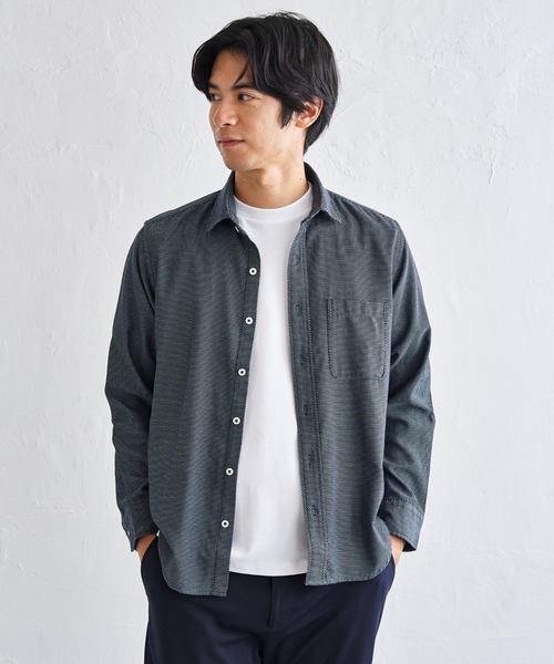 IKKA LOUNGE(イッカラウンジ)の「デニムライクスイスカラーシャツ(シャツ/ブラウス・メンズ・ダークネイビー/ホワイト/ネイビー/ブラック・XL/L/M/S)」の15枚目の写真
