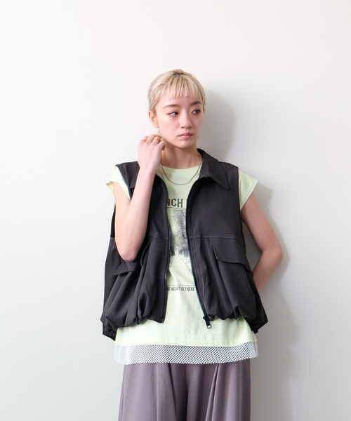 DOLLUPOOPS(ドールアップウップス)の「Gathered Balloon Vest(ギャザーバルーンベスト)(ベスト・レディース・ブラック/チャコール・FREE)」の10枚目の写真