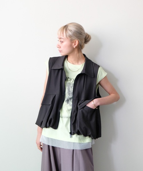 DOLLUPOOPS(ドールアップウップス)の「Gathered Balloon Vest(ギャザーバルーンベスト)(ベスト・レディース・ブラック/チャコール・FREE)」の11枚目の写真
