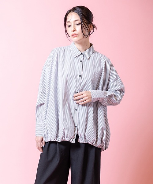 OSMOSIS(オズモーシス)の「バルーンブラウス(シャツ/ブラウス・レディース・ホワイト/ホワイト×ブラック/ブラック・ONE SIZE)」の2枚目の写真