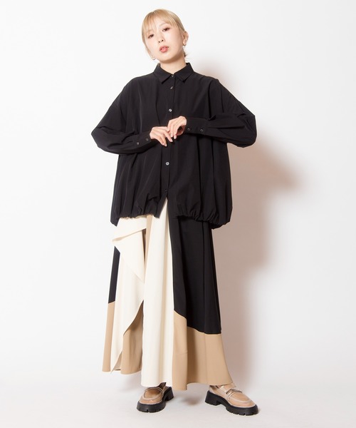 OSMOSIS(オズモーシス)の「バルーンブラウス(シャツ/ブラウス・レディース・ホワイト/ホワイト×ブラック/ブラック・ONE SIZE)」の11枚目の写真