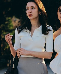 KINO THE KEI（キノザケイ）の「リブニット ポロシャツ KINO THE KEI（ポロシャツ）」