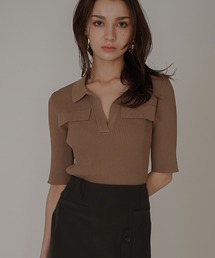 KINO THE KEI（キノザケイ）の「リブニット ポロシャツ KINO THE KEI（ポロシャツ）」