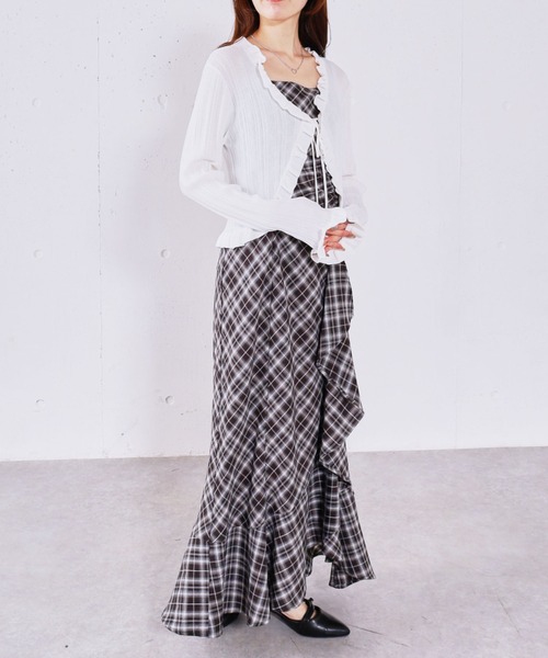 archives（アルシーヴ）の「ラッフルチェックキャミワンピース（ワンピース・レディース・グレー/ブラック/ホワイト×ブラック・MEDIUM）」の22枚目の写真