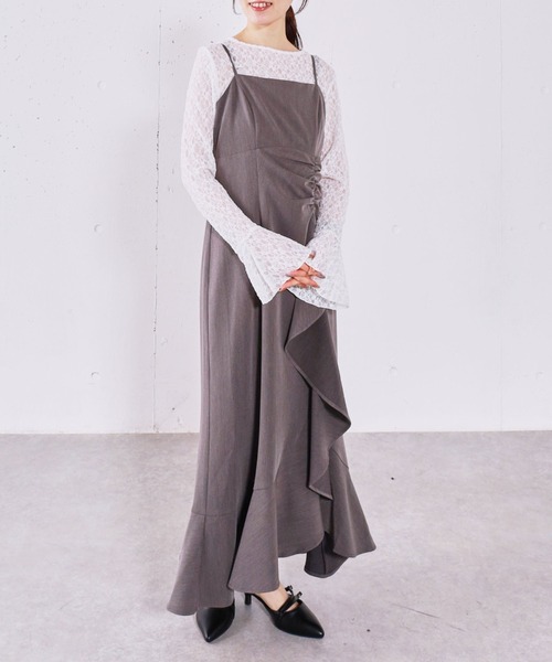 archives（アルシーヴ）の「ラッフルチェックキャミワンピース（ワンピース・レディース・グレー/ブラック/ホワイト×ブラック・MEDIUM）」の18枚目の写真