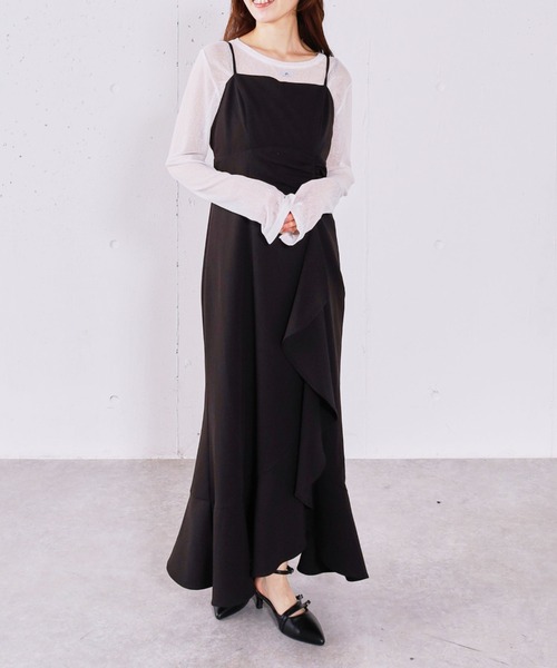 archives（アルシーヴ）の「ラッフルチェックキャミワンピース（ワンピース・レディース・グレー/ブラック/ホワイト×ブラック・MEDIUM）」の10枚目の写真