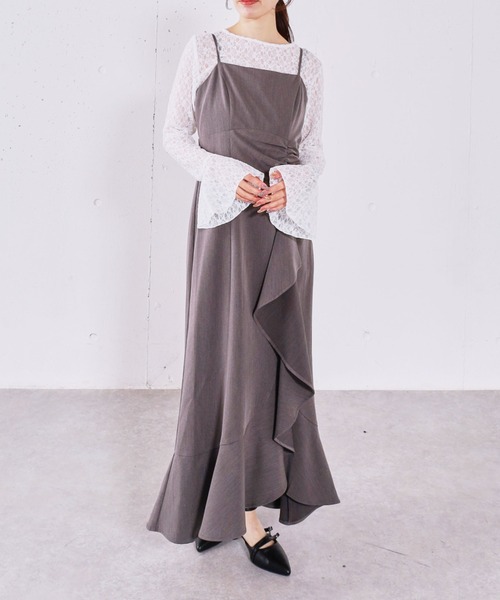 archives（アルシーヴ）の「ラッフルチェックキャミワンピース（ワンピース・レディース・グレー/ブラック/ホワイト×ブラック・MEDIUM）」の17枚目の写真