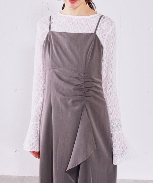 archives（アルシーヴ）の「ラッフルチェックキャミワンピース（ワンピース・レディース・グレー/ブラック/ホワイト×ブラック・MEDIUM）」の14枚目の写真